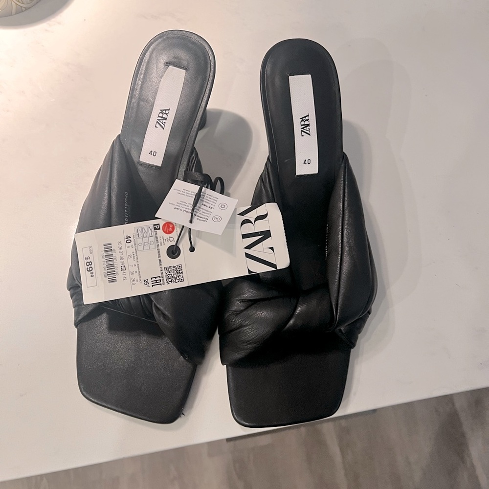 New Zara  black heel sandal